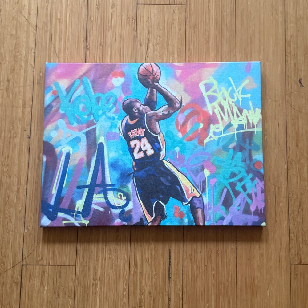 Kobe Bryant - Vibrant Basketball Street Art Canvas
